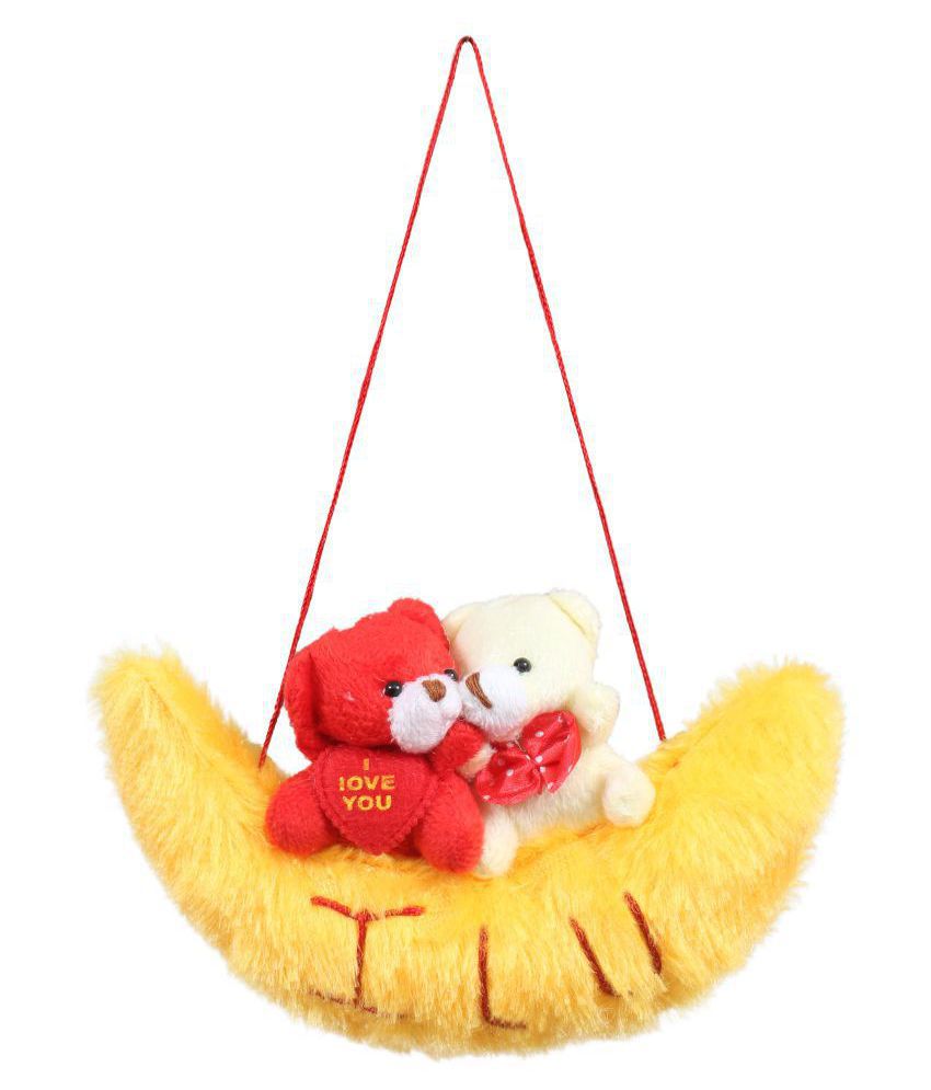     			Tickles Loving Couple Teddy Riding a Swing Soft Stuffed Plush Animal Toy (Color: Yellow & Red Size: 15 cm)