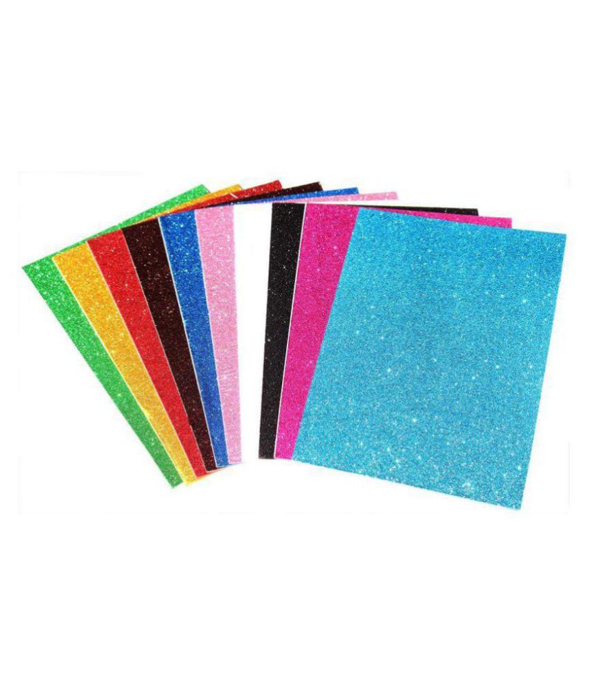 WAT BEYOND Self Adhesive Easy to Peel Off Glitter EVA Foam Sheets, A4 ...