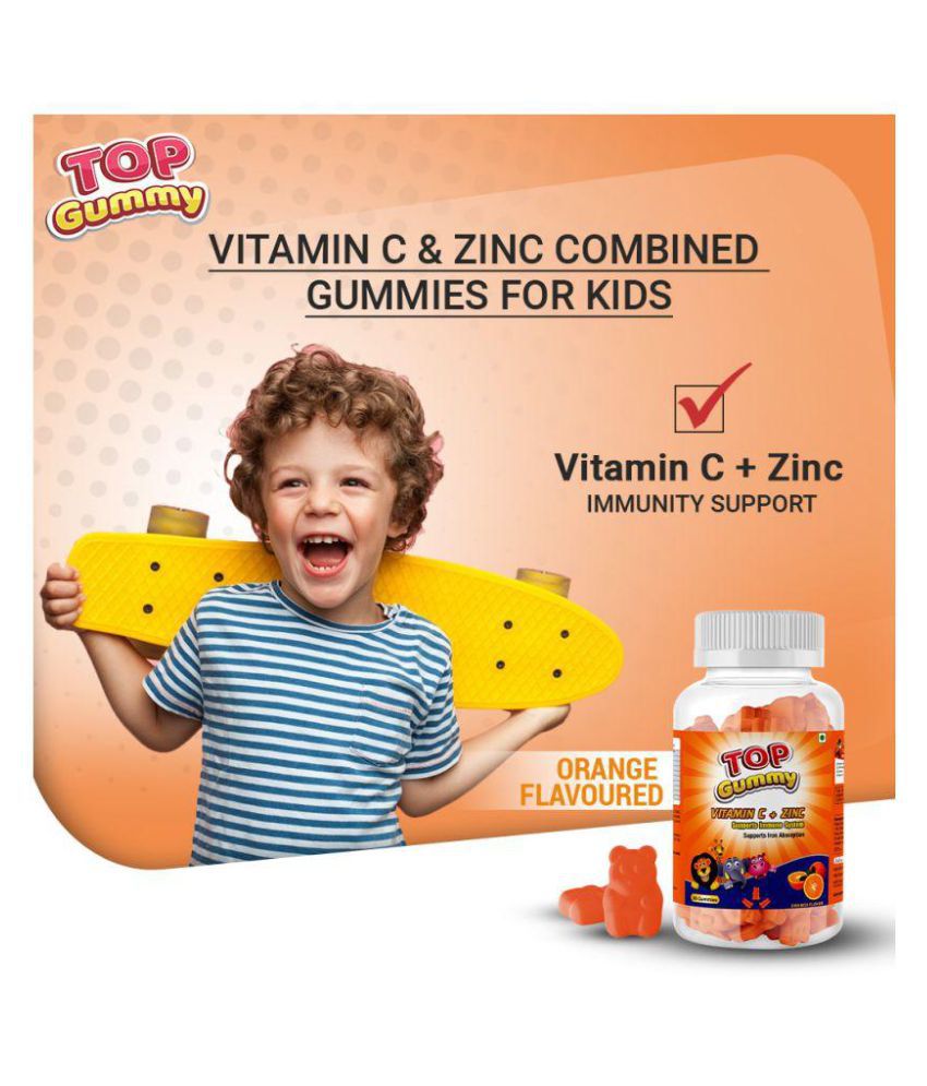 Top Gummy Vitamin C + Zinc - 30 Gummies 30 no.s Vitamins Gummy: Buy Top ...