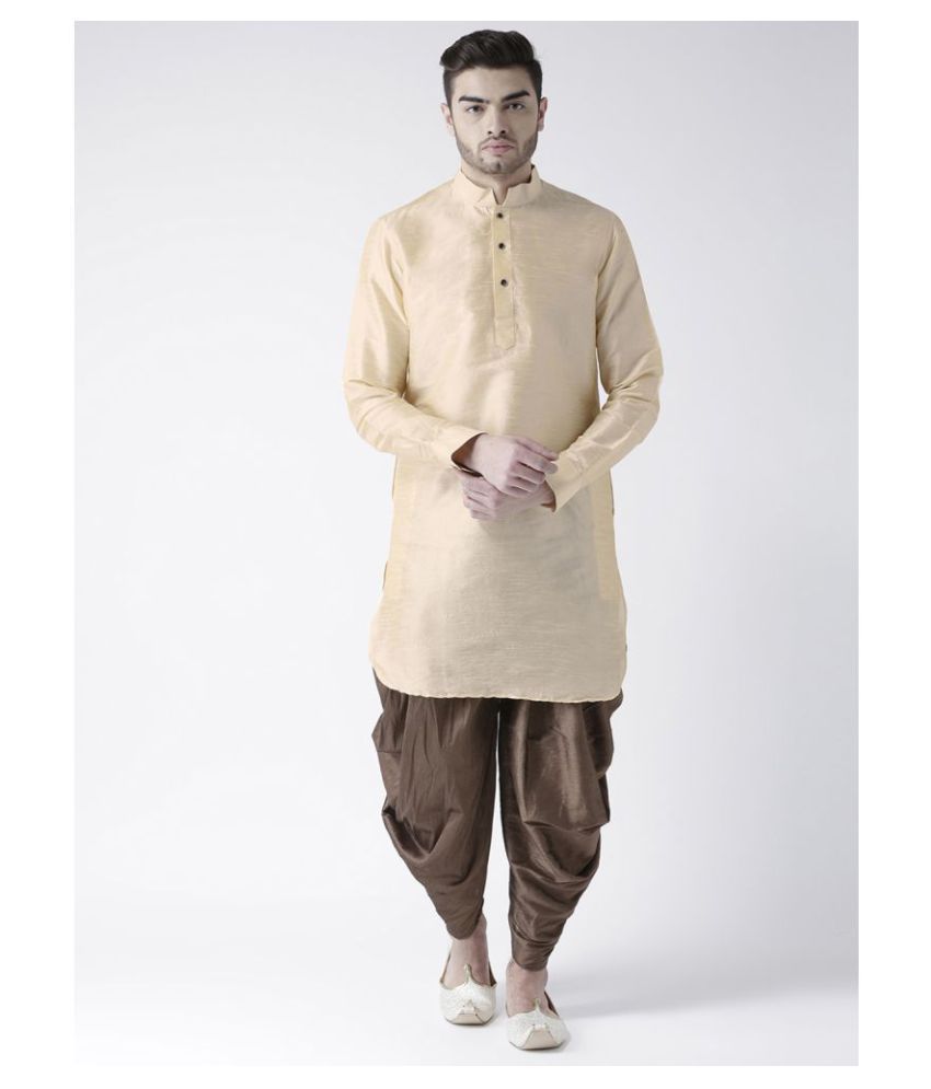     			Deyann Beige Silk Blend Dhoti Kurta Set