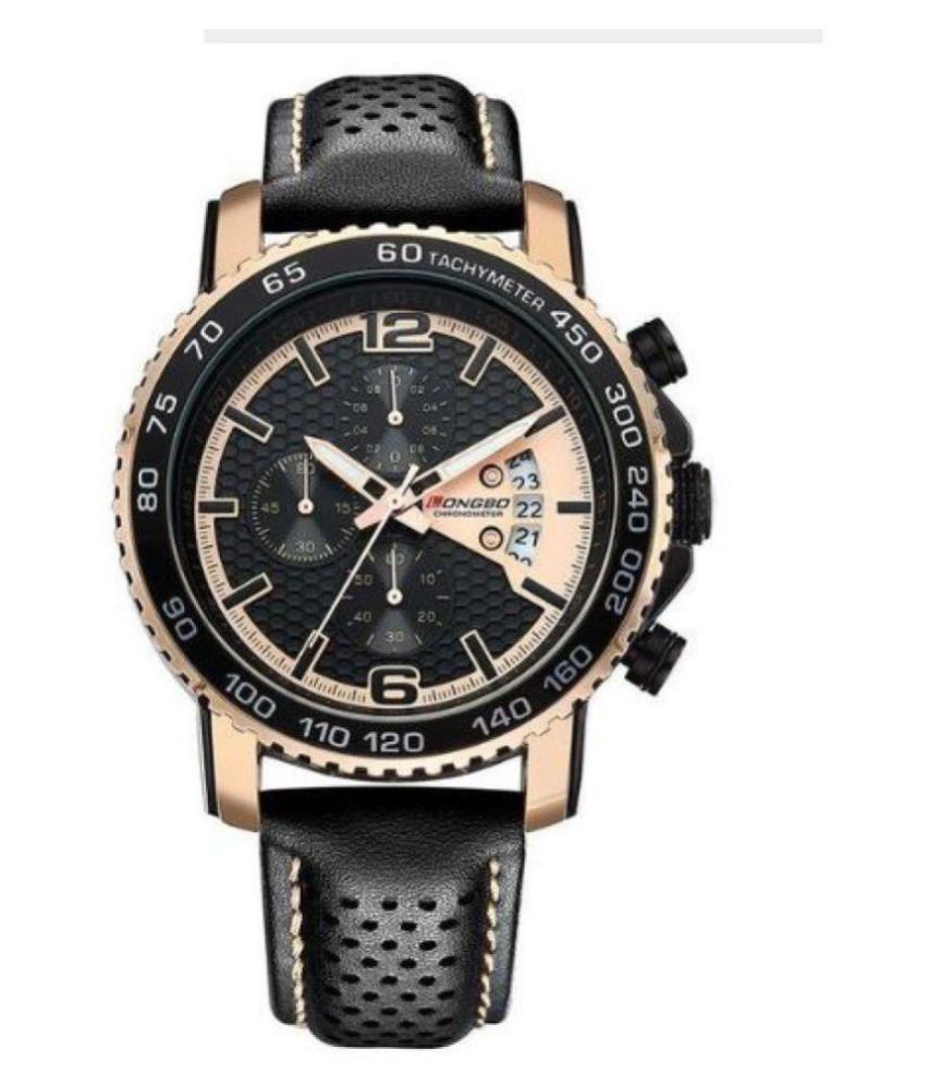LONGBO Business Casual Full Chronograph Tachymeter Leather Analog Men's