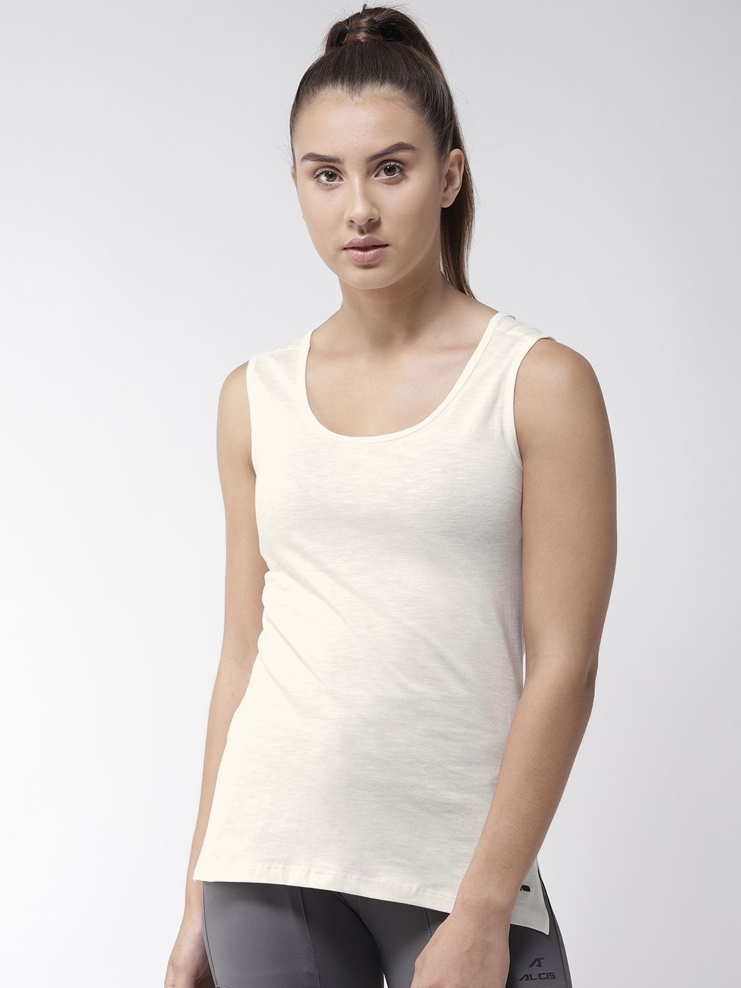     			Alcis Cotton Tank Tops - Off-White