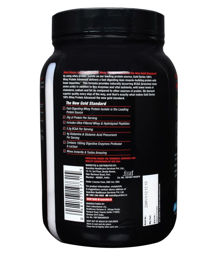 GNC AMP Gold Series 100 Whey Protein Advanced 1 kg Buy GNC AMP Gold