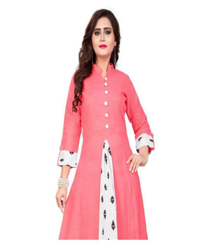 Sukhvilas Fashion Pink Cotton Anarkali Kurti - Buy Sukhvilas Fashion ...