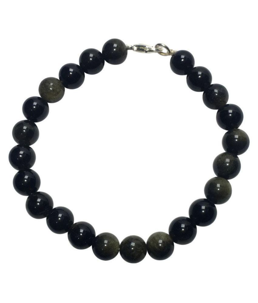     			8mm Black Obsidian Natural Agate Stone Bracelet