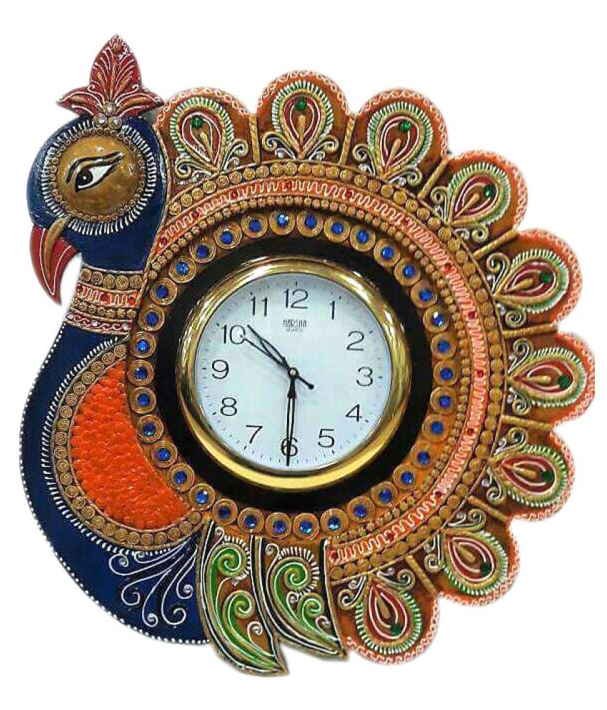 Unique Indian Crafts Circular Analog Wall Clock 35 X 35 Cms Buy Unique Indian Crafts Circular Analog Wall Clock 35 X 35 Cms At Best Price In India On Snapdeal