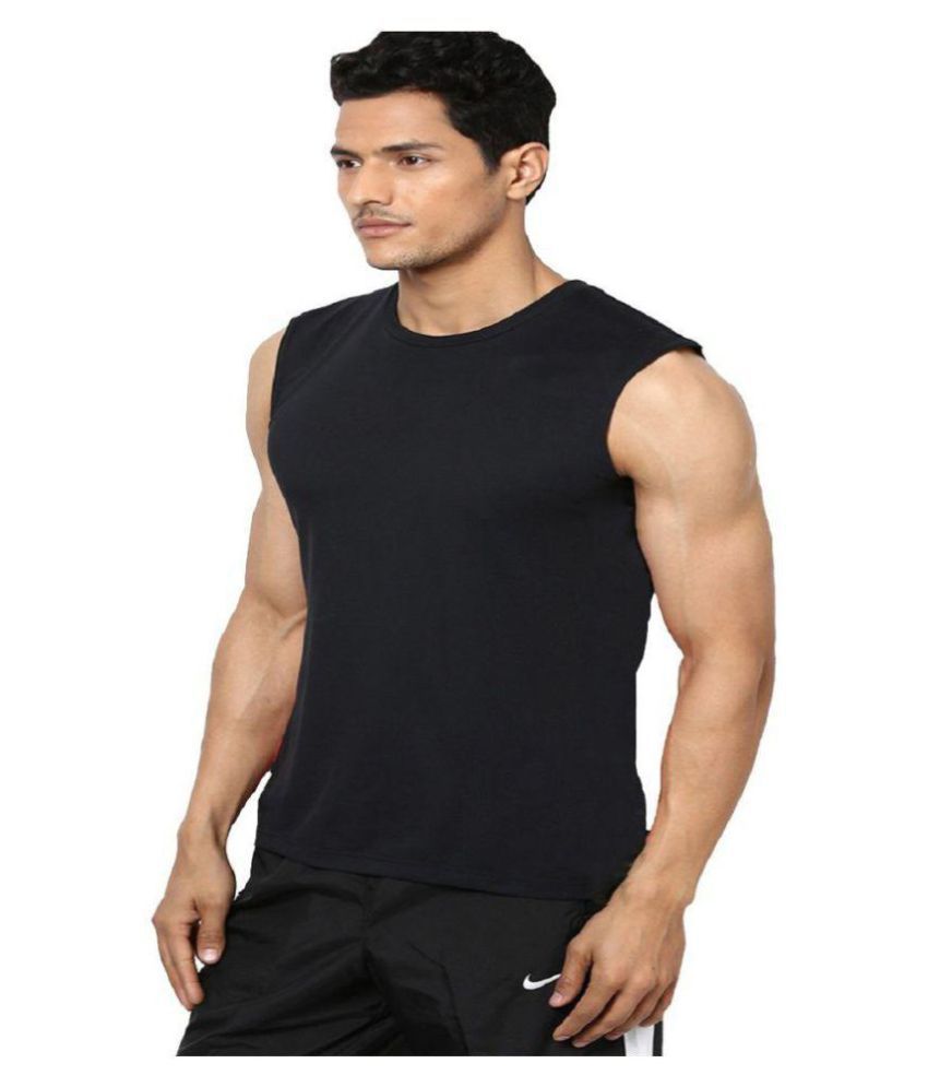 AARMY Black Sleeveless T-Shirt Pack of 1 - Buy AARMY Black Sleeveless T ...