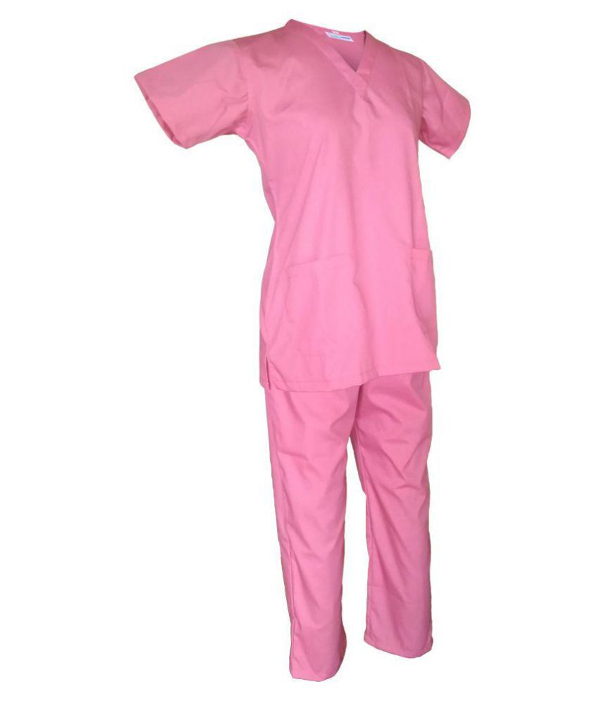 LOYAL NEEDS Hospital Scrub Suit Female Pink Staff L: Buy LOYAL NEEDS ...