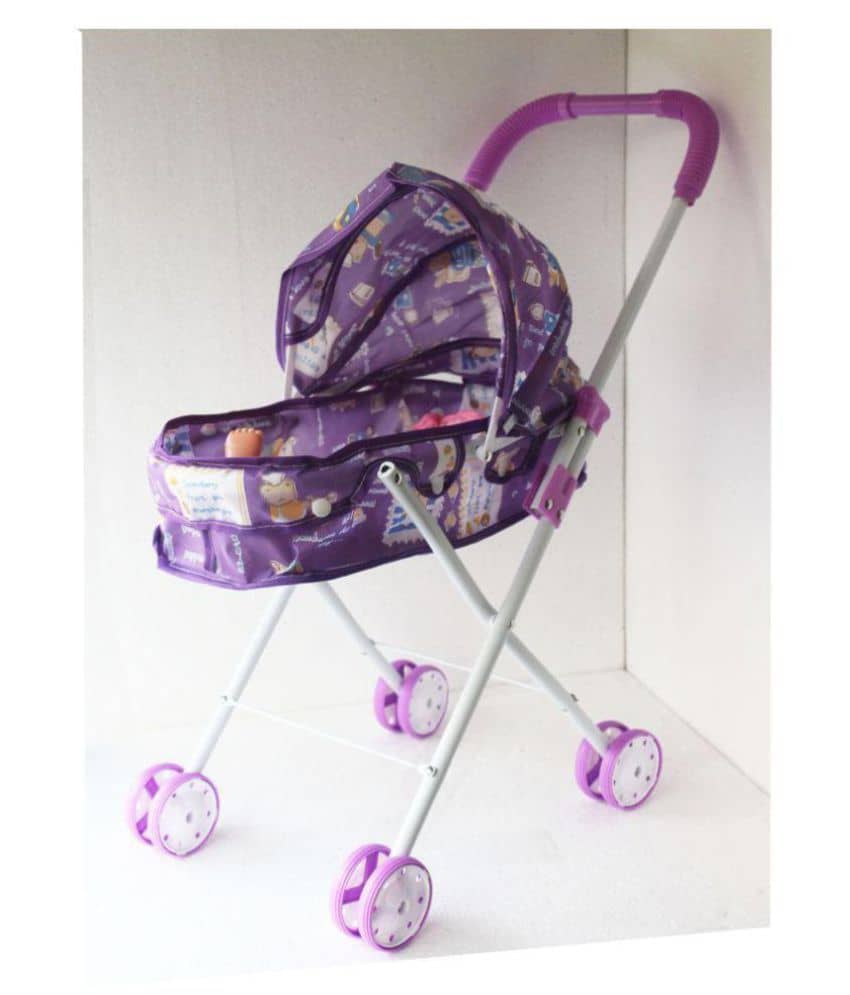 CHILDREN'S BABY STROLLER TOY GIRL BABY PLAY HOUSE TROLLEY WITH DOLLS