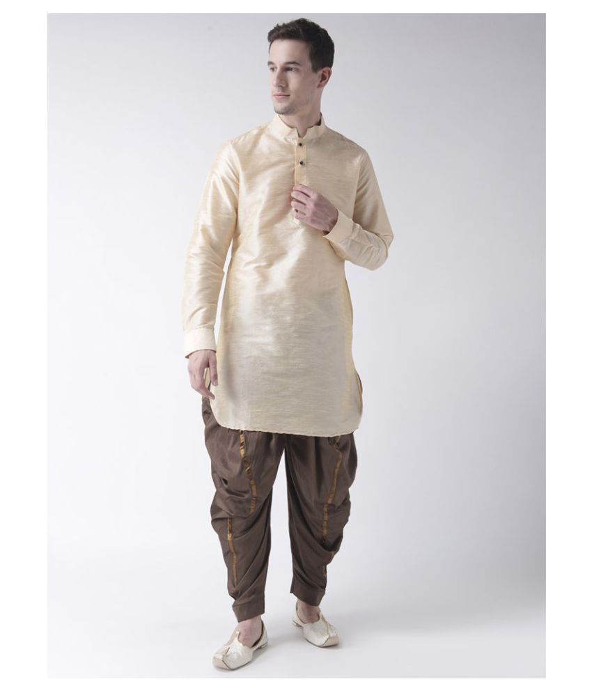     			Deyann Beige Silk Blend Pathani Suit