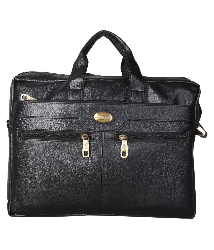     			Goodwin Black P.U. Office Messenger Bag