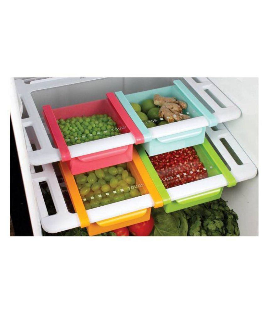 Analog kiTchenware Plastic 4 Pcs Multipurpose Kitchen Fridge Rack/Kitchen Rack/Kitchen Storage