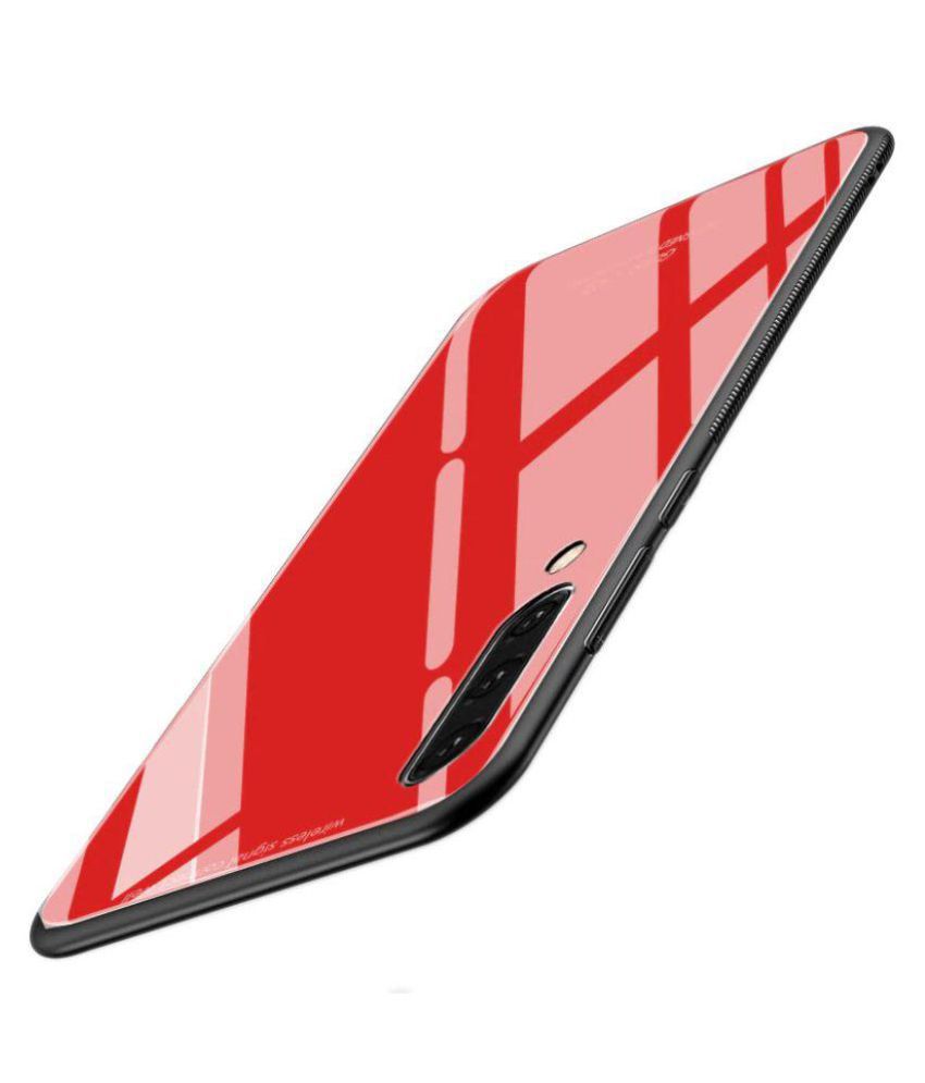     			Samsung Galaxy A50 Mirror Back Covers JMA - Red Luxurious Toughened Glass Back Case