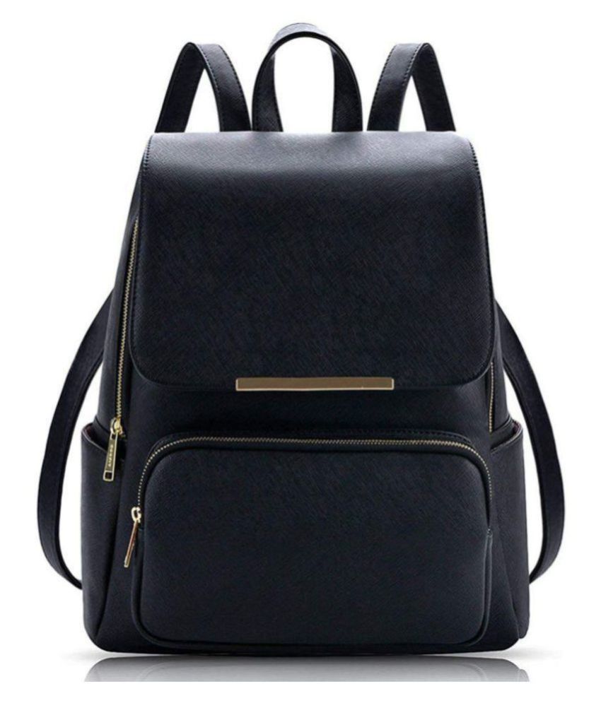 SBS BAGS Black P.U. Backpack - Buy SBS BAGS Black P.U. Backpack Online ...