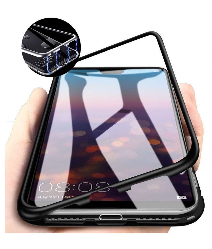 Oneplus 5T Flip Cover by Aarnik Black Frame Back Tempared