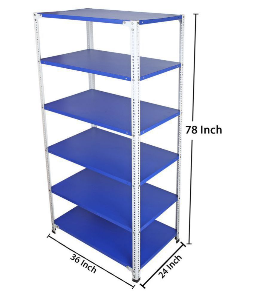 Mil Nil Prime Crc Sheet 6 Shelf Slotted Angle Rack 78 X 36 X 24 Inch 22 Gauge Blue White Buy Mil Nil Prime Crc Sheet 6 Shelf Slotted Angle Rack 78 X 36 X