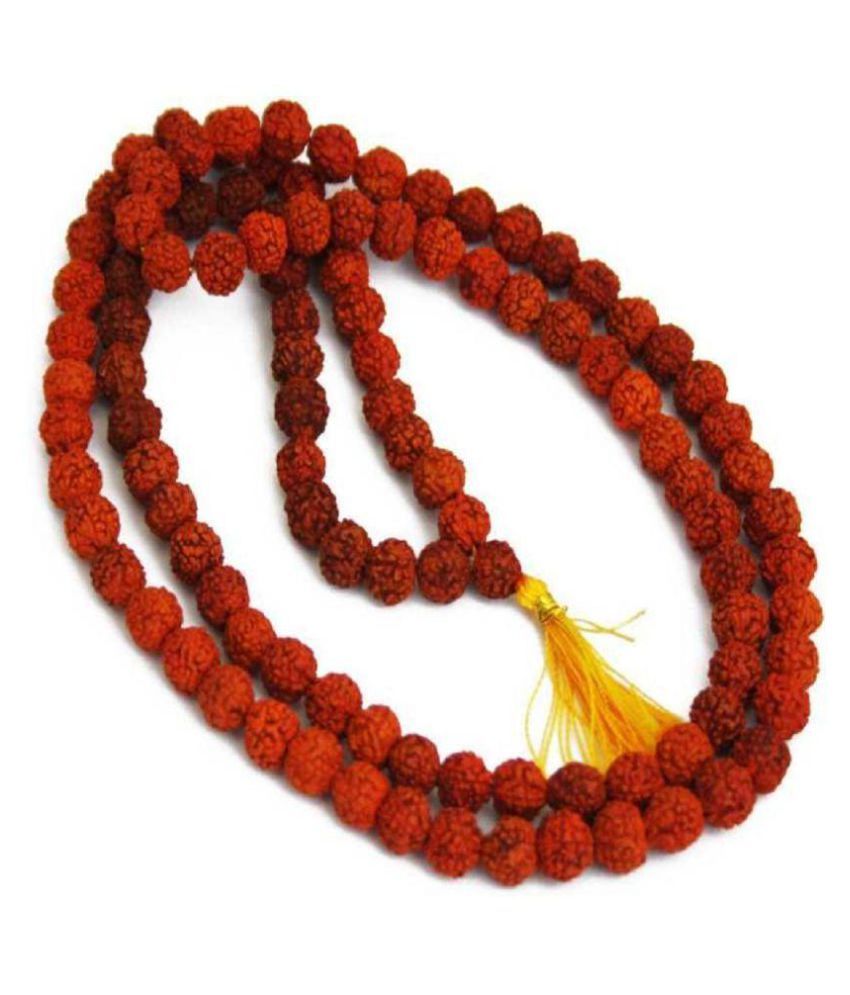     			Green Spiritual Pantone 100% Orginal 5 Face Nepal Rudraksha Mala with 8mm 108 Beads with Lab Certificate - Pack of 1