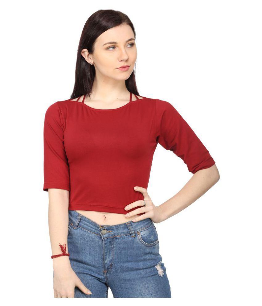     			Ess Emm Clothing Cotton Crop Tops - Red