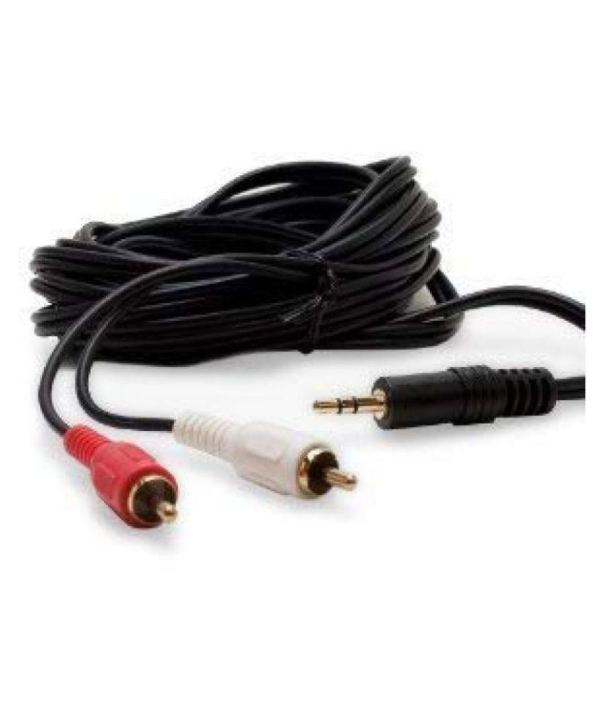 BK Enterprise 2 RCA TO 3.5 MM STEREO Audio Jack Cables 1.5