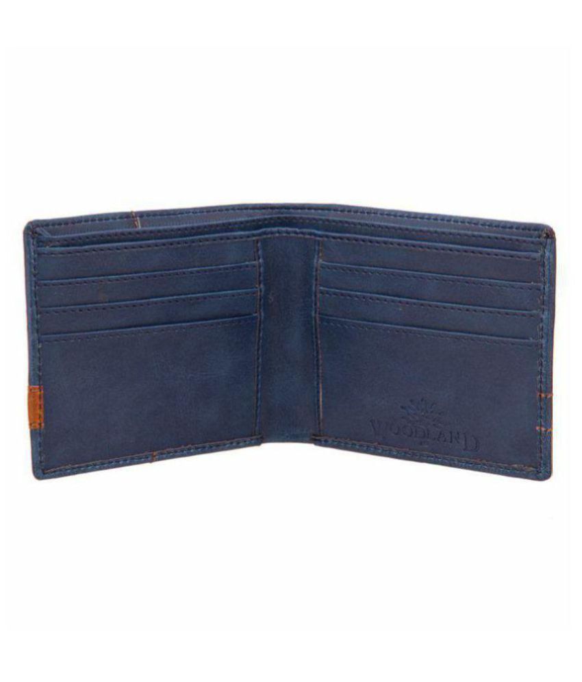 Wood Land Leather Tan Casual Regular Wallet Leather Blue Casual Short