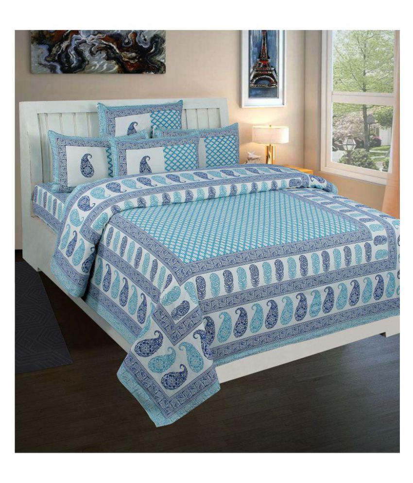 Beautiful Homes Cotton Double Bedsheet with 2 Pillow Covers Buy