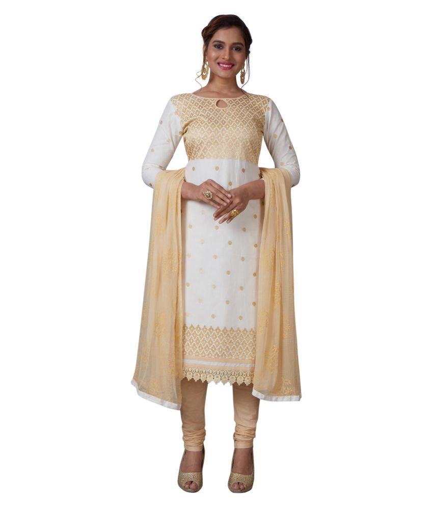 Salwar Studio White Cotton Dress Material Buy Salwar Studio White