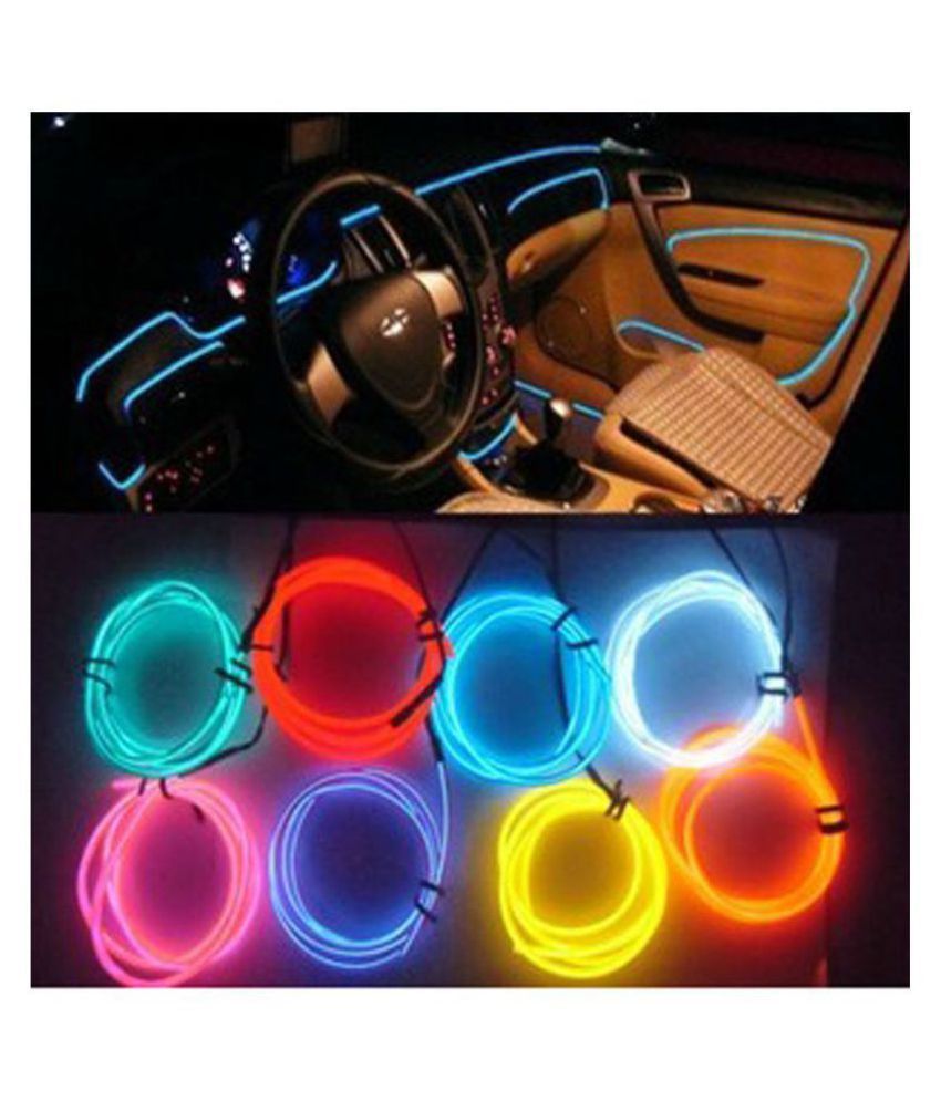 AutoRight EL Wire Car Interior Light Ambient Neon Light Blue for Cars
