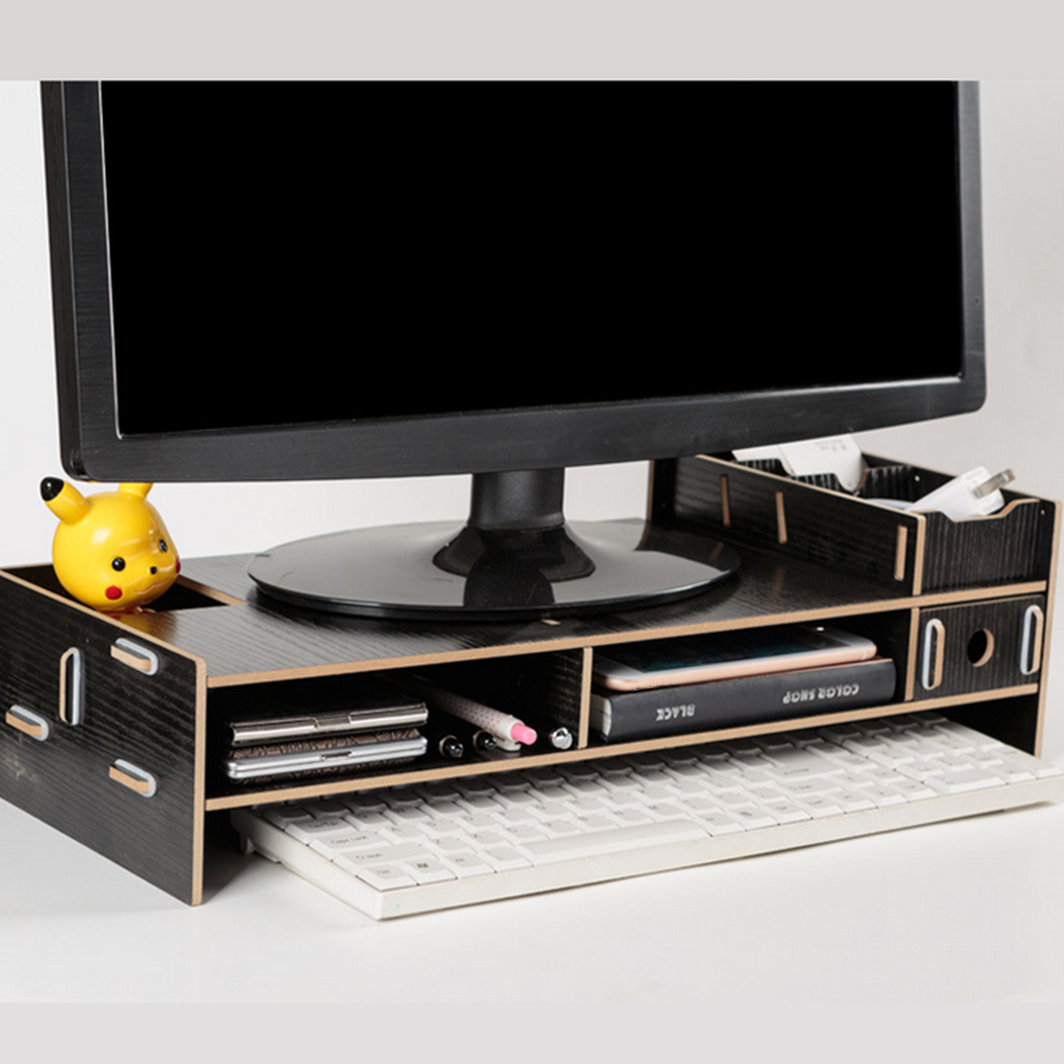 Desktop Monitor Stand Riser Computer Holder Laptop Book Tv Lcd Storage Box
