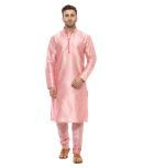 Hangup - Pink Silk Regular Fit Men's Kurta Pyjama Set ( Pack of 1 )