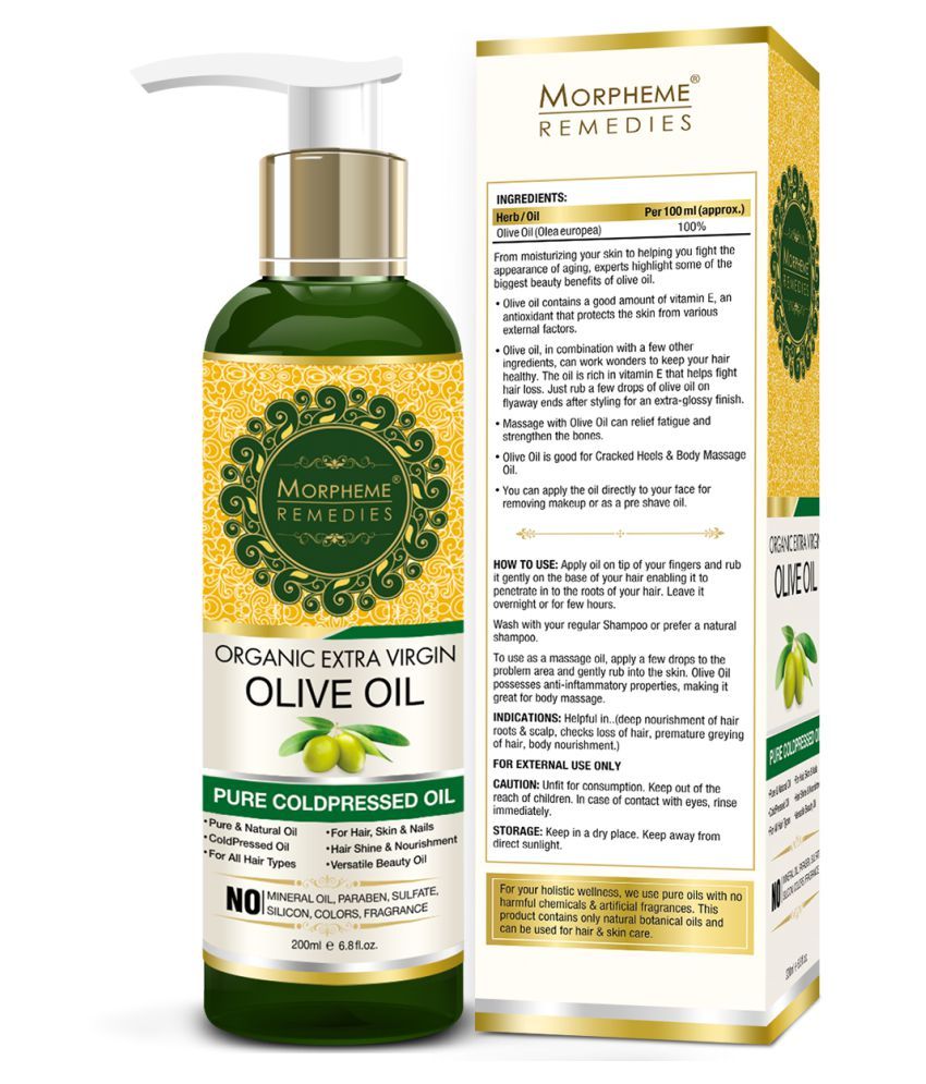 Morpheme Remedies Organic Extra Virgin Olive Oil Pure Coldpressed