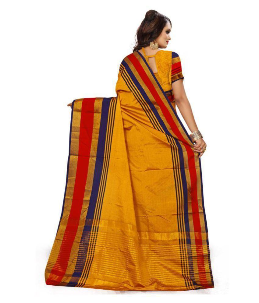 yellow cotton saree for haldi