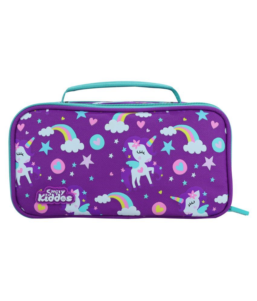     			Smily kiddos | Smily Multipurpose Pencil Case Rainbow Unicorn Theme (Purple) | Kids pencil case | School pencil Case |