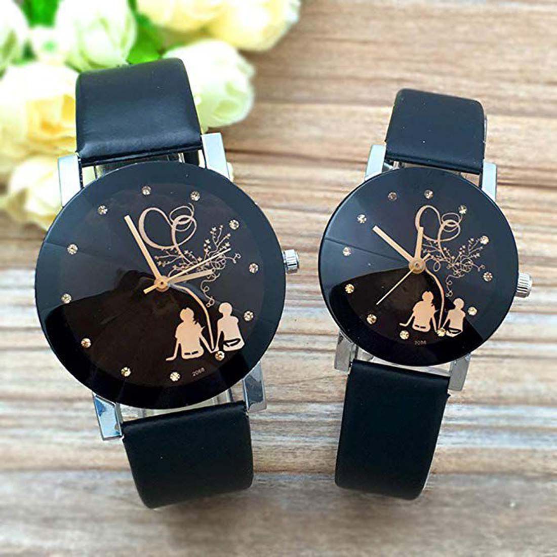 King Queen Hubby Wifey Crystal Combos Analog Watch from RM ...
