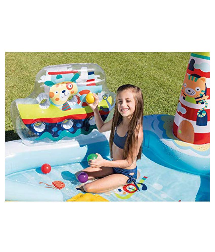 Latest Fishing Fun Play Center Inflatable Kiddie Pool 57162 multicolor