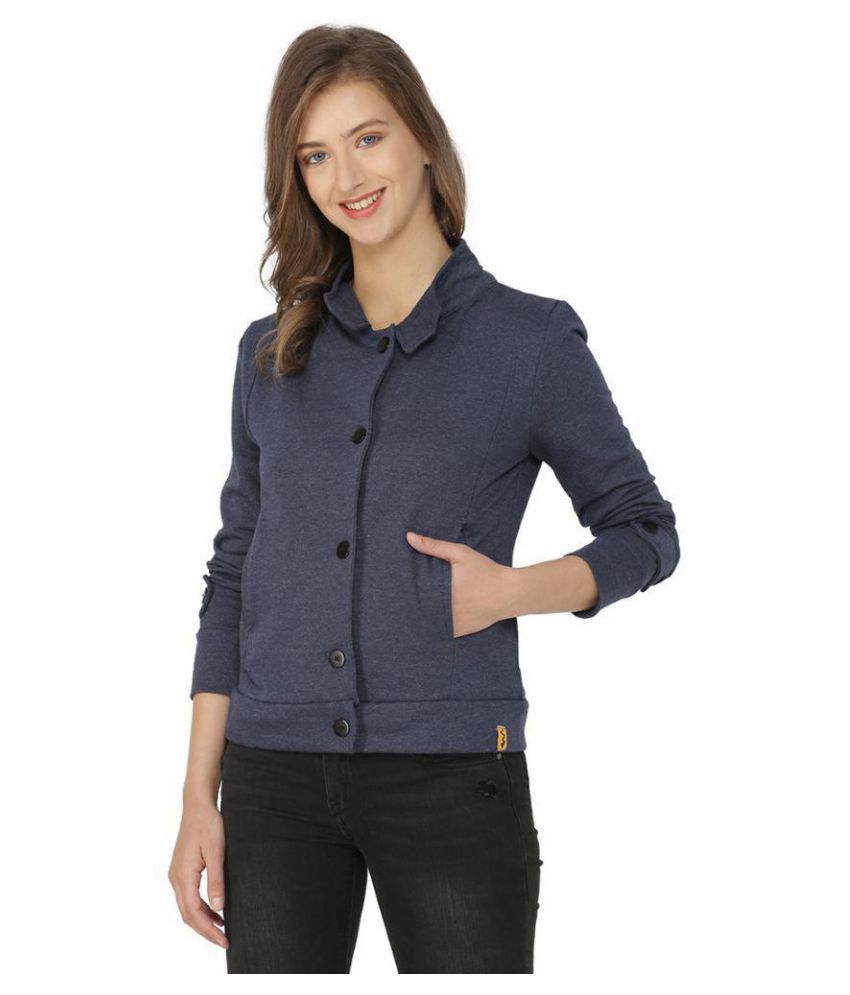    			Campus Sutra Cotton Blue Quiltted Jackets