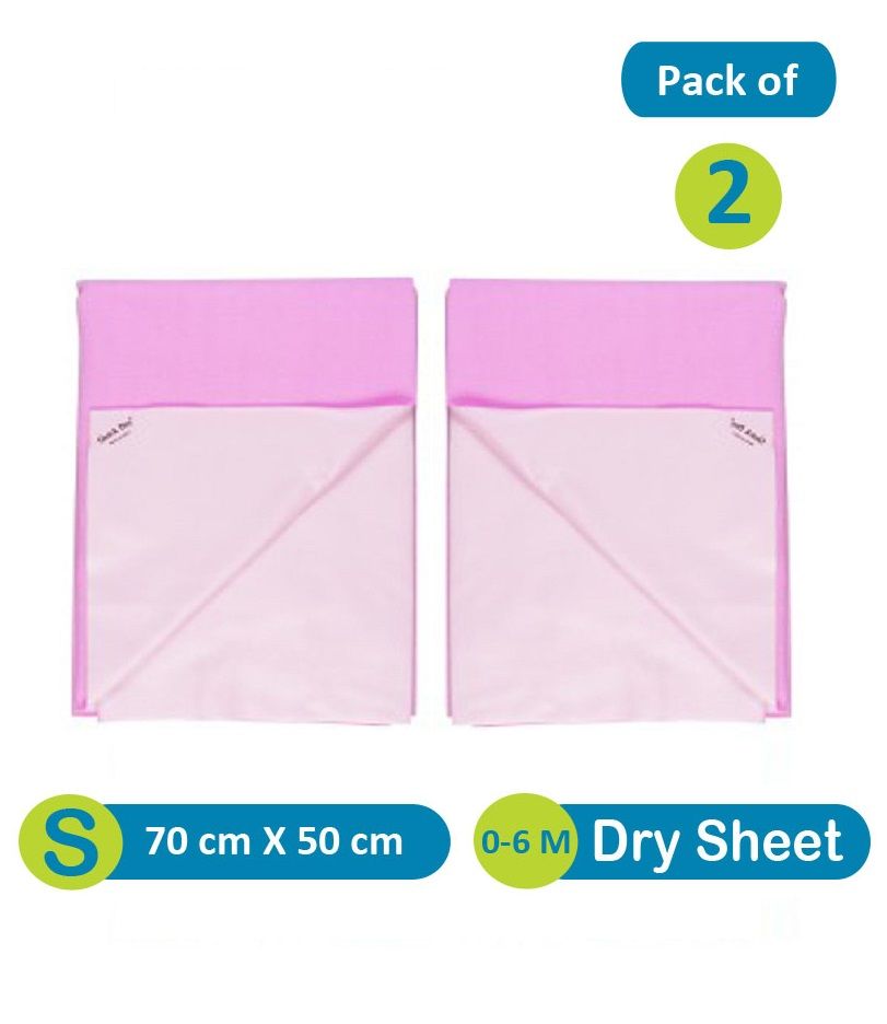     			Quick Dry Plain Waterproof sheet Small Pink-Set of 2 Rubber Sheet