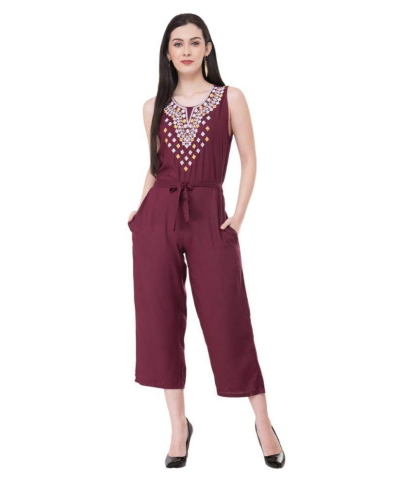 maroon jumpsuit