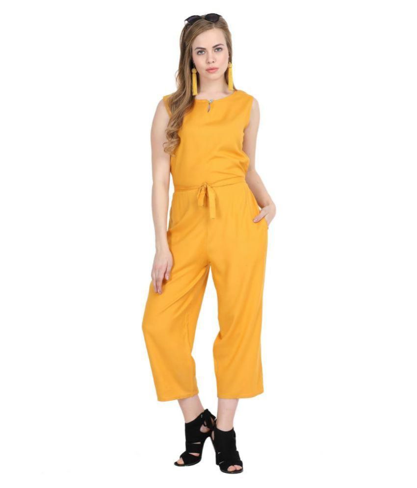 yellow cotton jumpsuit