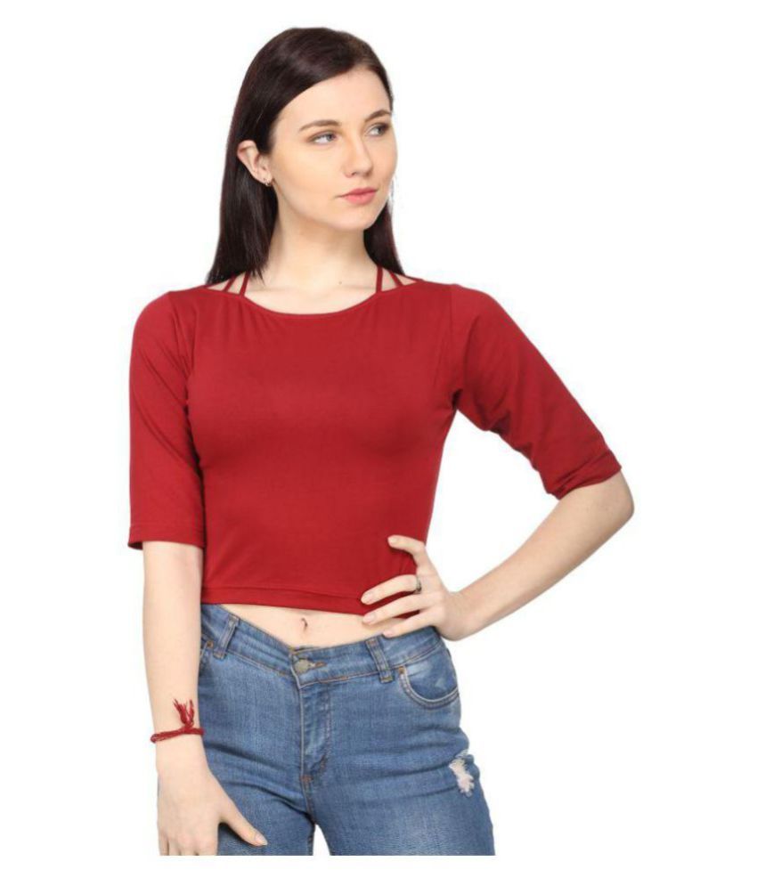     			Ess Emm Clothing Cotton Crop Tops - Red