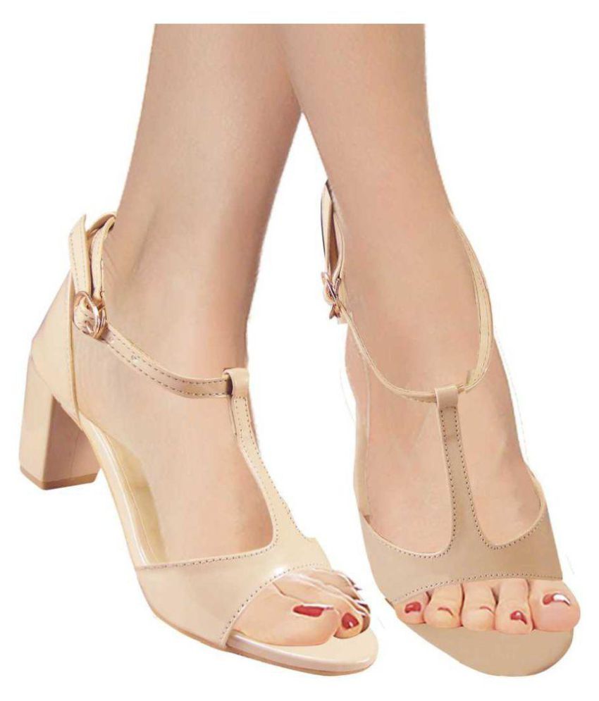 Action Cream Block Heels Price in India Buy Action Cream Block Heels