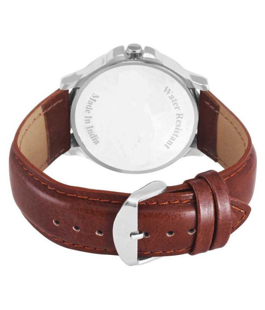 ex306 blue leather analog men's watch
