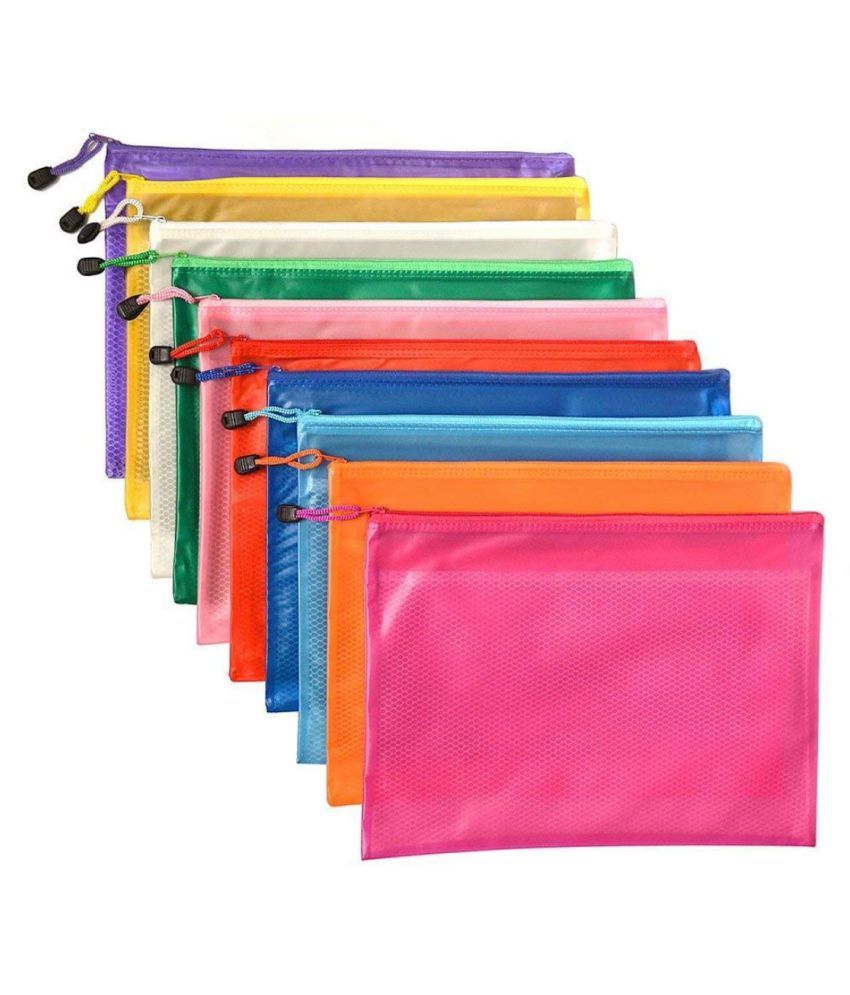 DIY Crafts 10 Pieces A4 Zipper File Bags,Double Layers Mesh Envelope ...