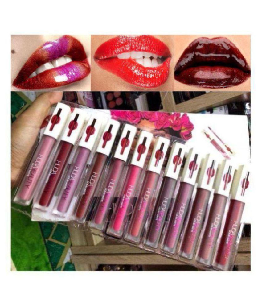 SG Brand lipstik of 12 pcs multi H>U>D>A Liquid Lipstick Multi 100 gm
