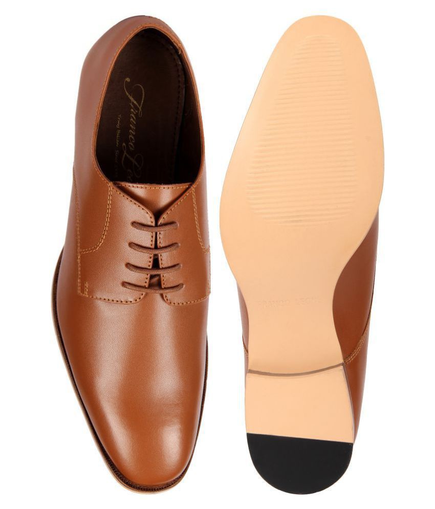 franco leone tan derby shoes