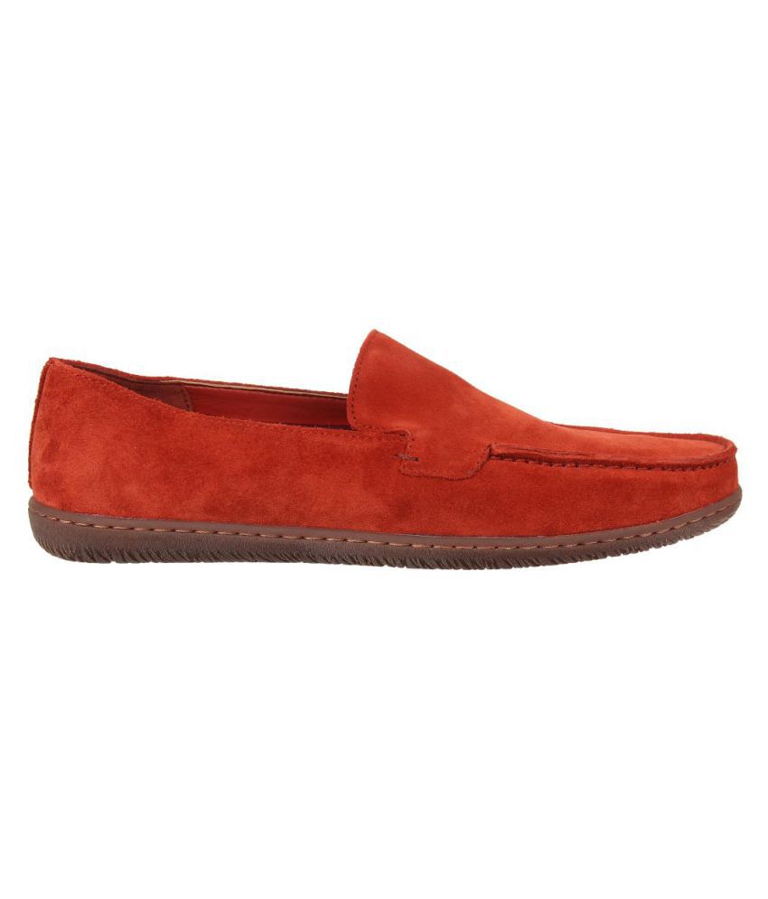 clarks red loafers