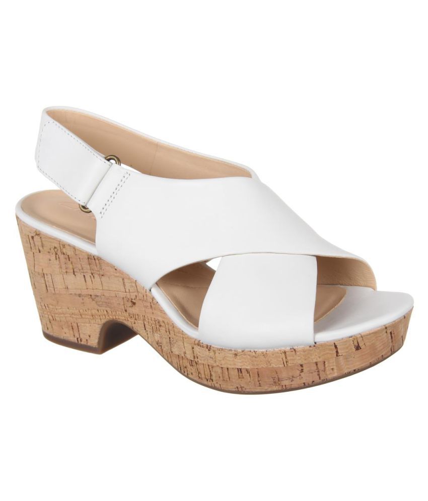 clarks white heels