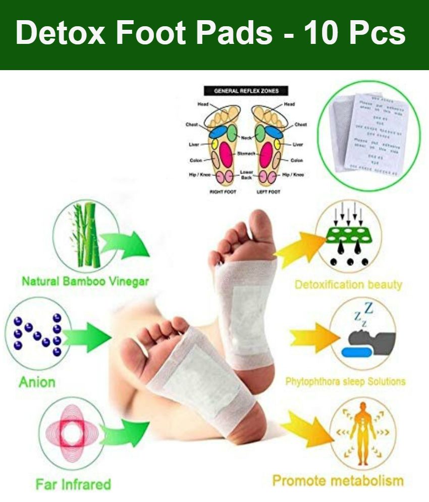     			Kinoki Cleansing Detox Foot Pads- 10Pcs (Free Size, White) Cleansing foot treatment