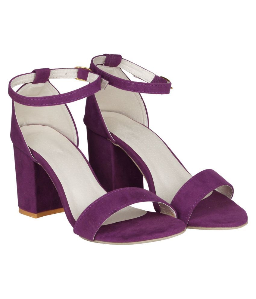 block heels purple