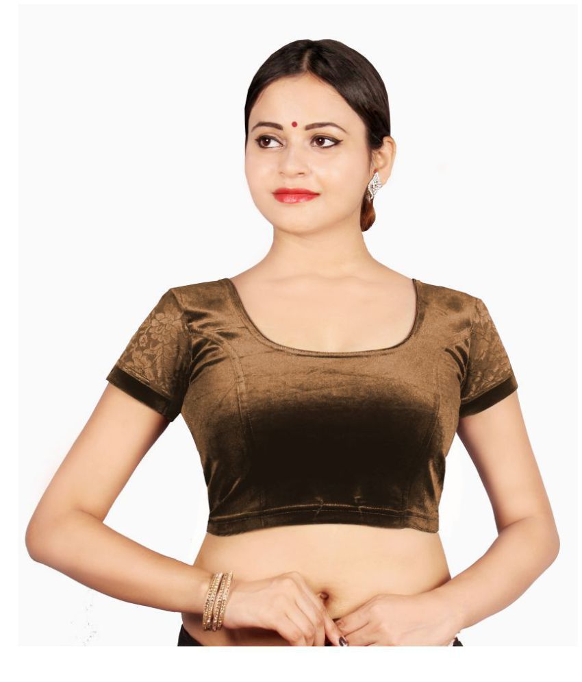 ABHI Brown Velvet Readymade with Pad Blouse - Buy ABHI Brown Velvet  Readymade with Pad Blouse Online at Low Price - Snapdeal.com