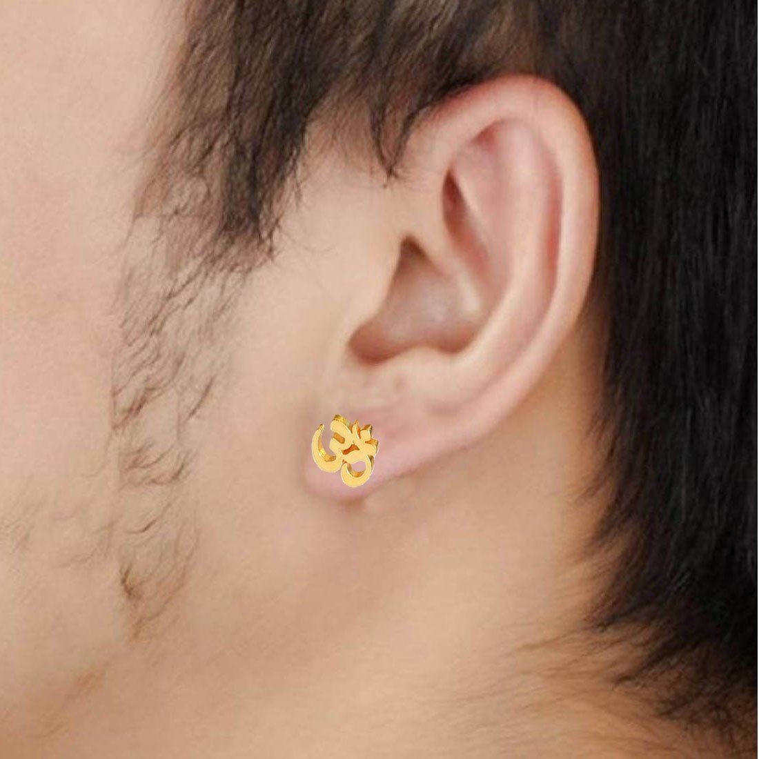 Lord Shiva OM Earring with Silver Chain 